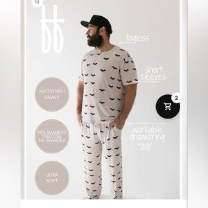 Forever French Bamboo Bat Print Pajama Set